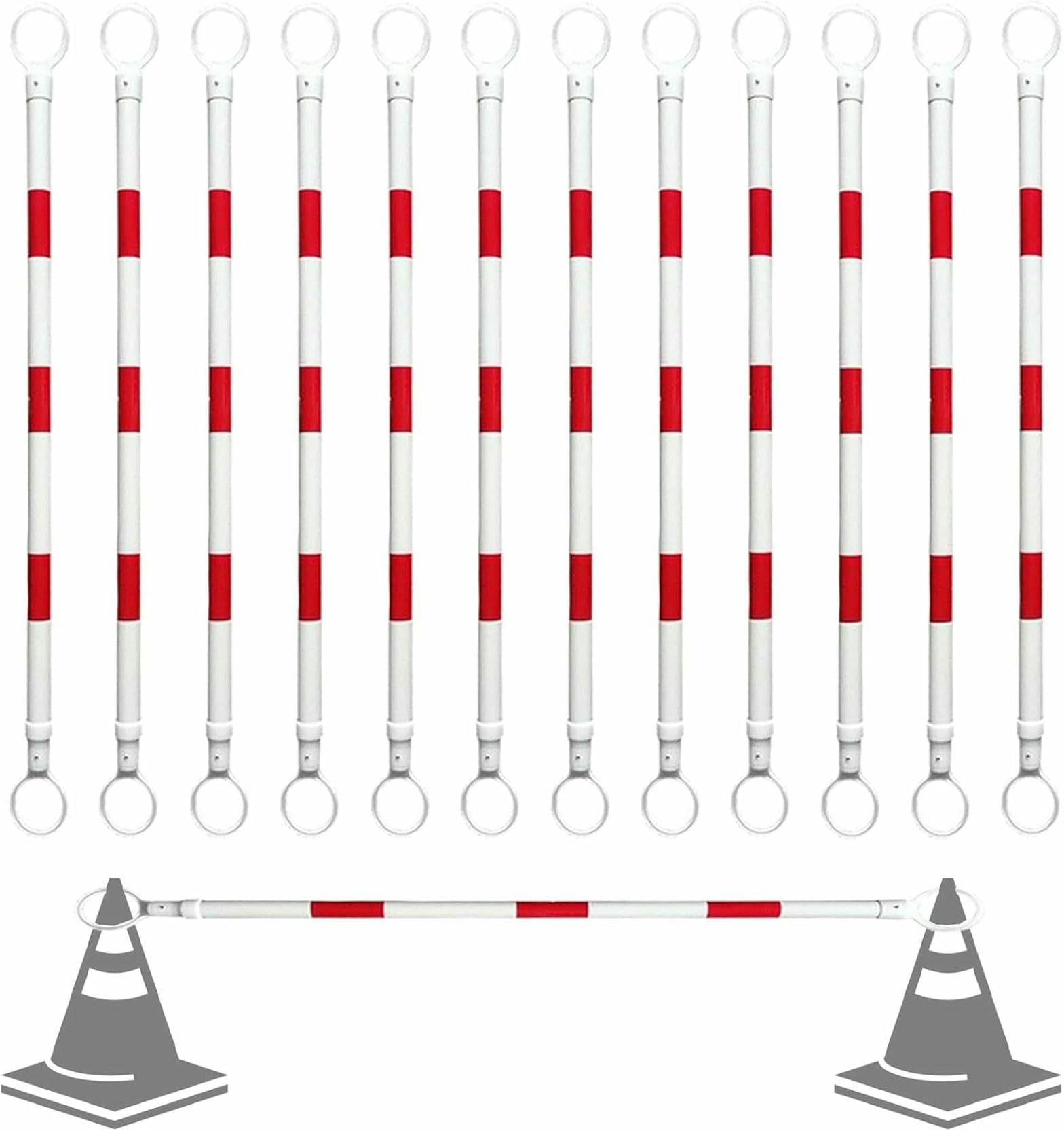 GDMDPTE Reflective Traffic Cone Bars - Retractable Safety Posts for Roads and Work Zones - Expandable Visibility Barriers for Enhanced Safety