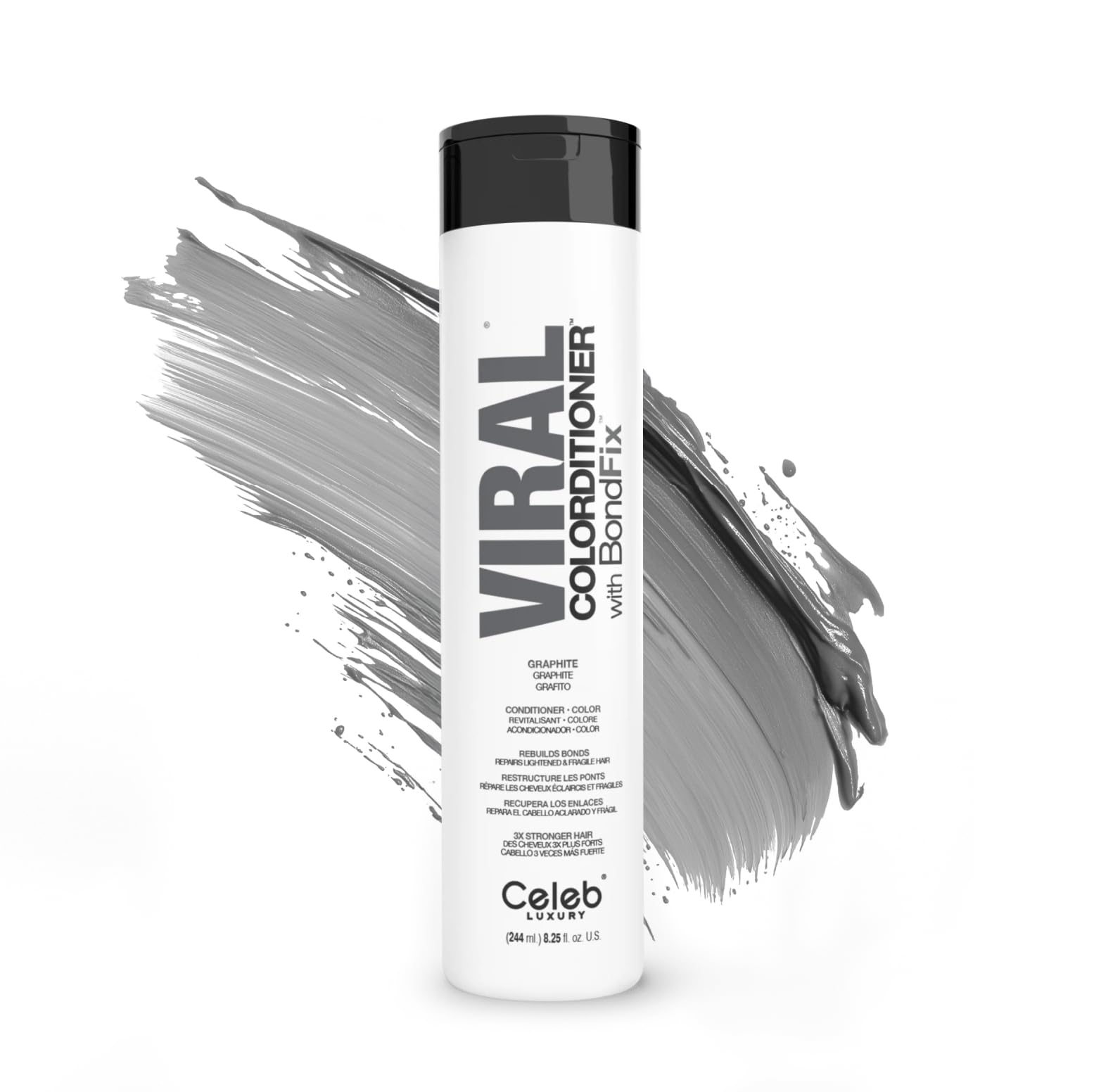 Viral Colorwash Color Depositing Colorditioner Conditioner with BondFix Bond Rebuilder, Graphite