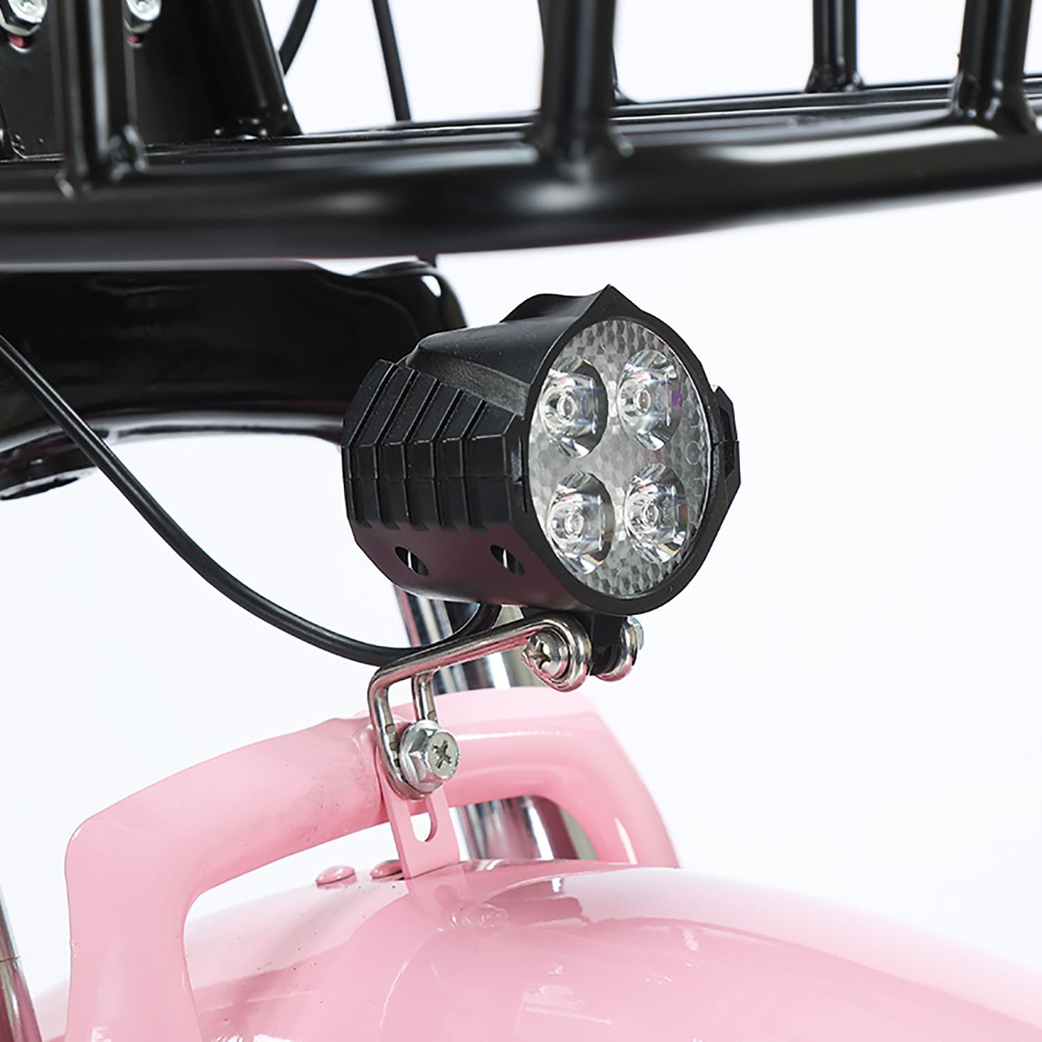 Triciclo Elettrico Adulti 20"x4.0" Fat Tire – 500W Motore, Batteria Rimovibile 48V 13Ah, Sospensioni, Luce LED, Grande Cestino Posteriore, Ideale per Tutti i Terreni, 30-40 km Pink