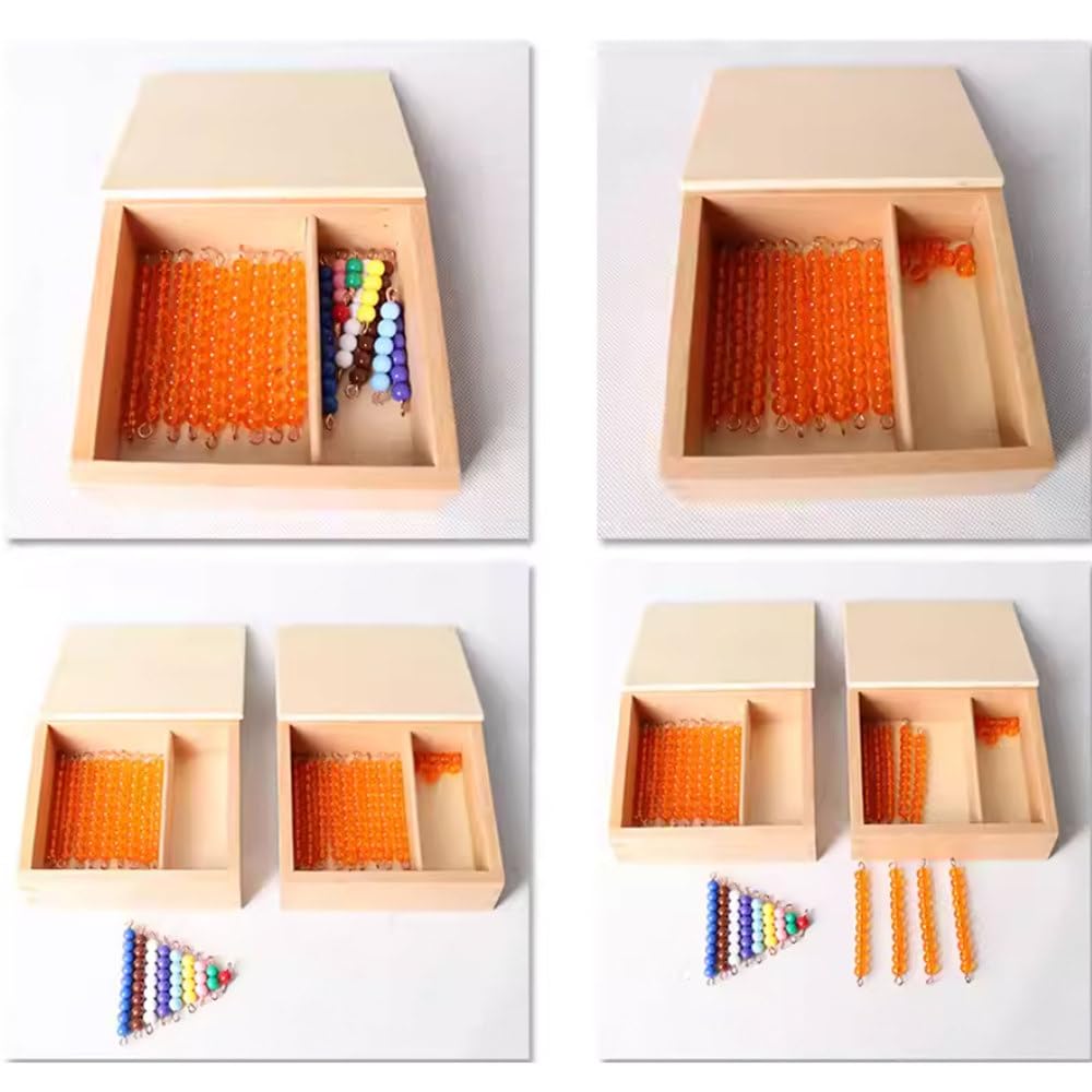 Aiuti Didattici di Matematica Montessori Giocattoli per la Prima Infanzia Tavola Seagan con Fili di Perline Allenamento dell'Intelligenza per Bambini,A