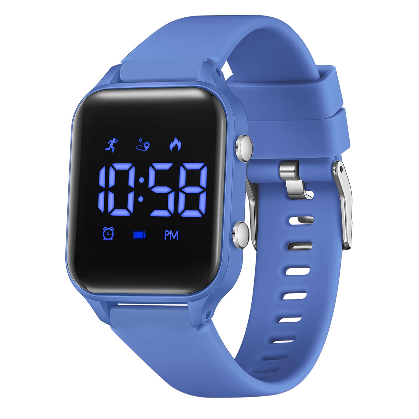 Timever Reloj Digital para niños y niñas con podómetro, Despertador, cronómetro, luz, Fecha, Reloj de Pulsera Deportivo sin aplicación y teléfono móvil con Correa de Silicona