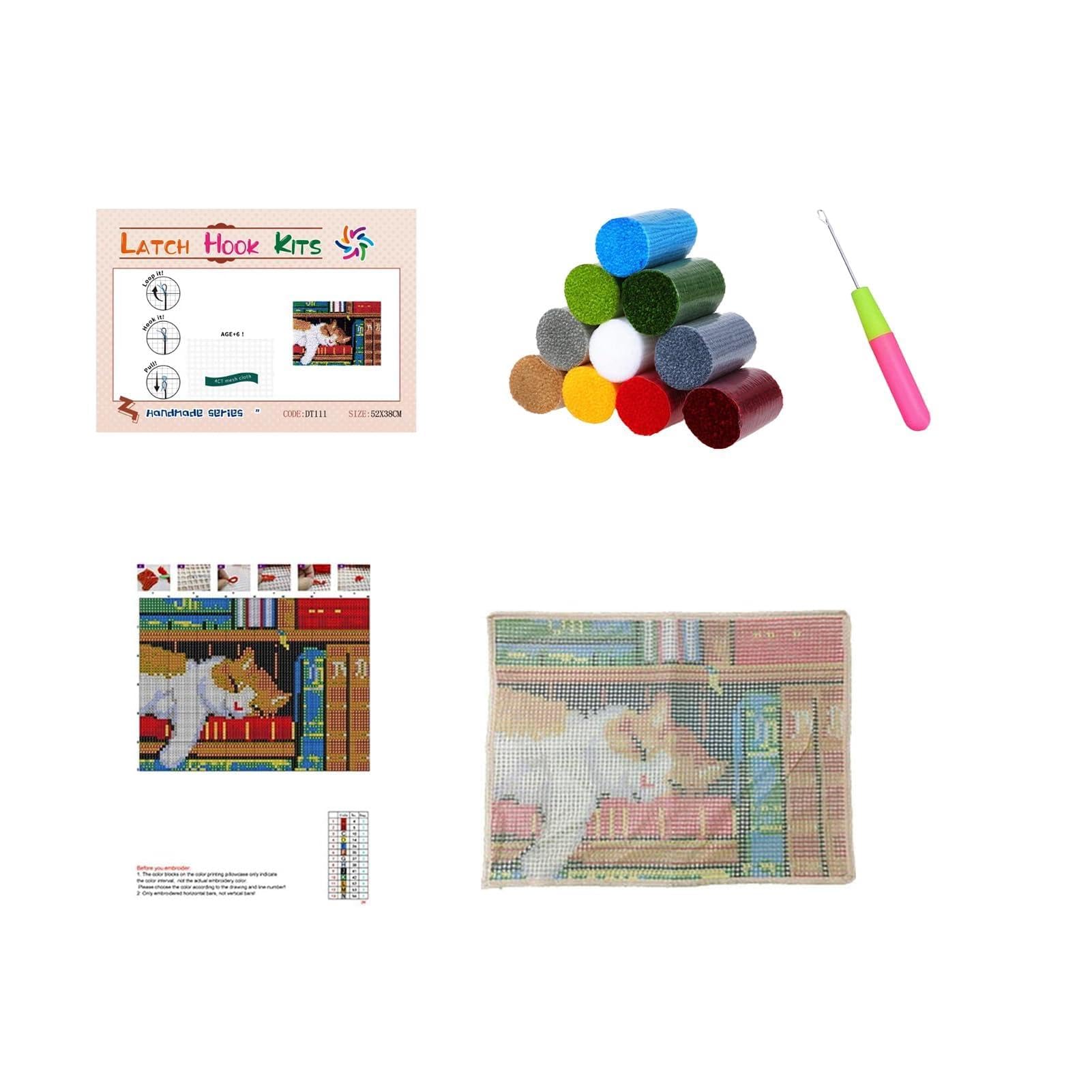 Haczyk zatrzaskowy zestaw dywaników DIY węzeł gobelin zestaw dla dorosłych i początkujących 55 x 75 cm haft rękodzieło haft krzyżykowy dekoracja domu kreatywne materiały hobbystyczne
