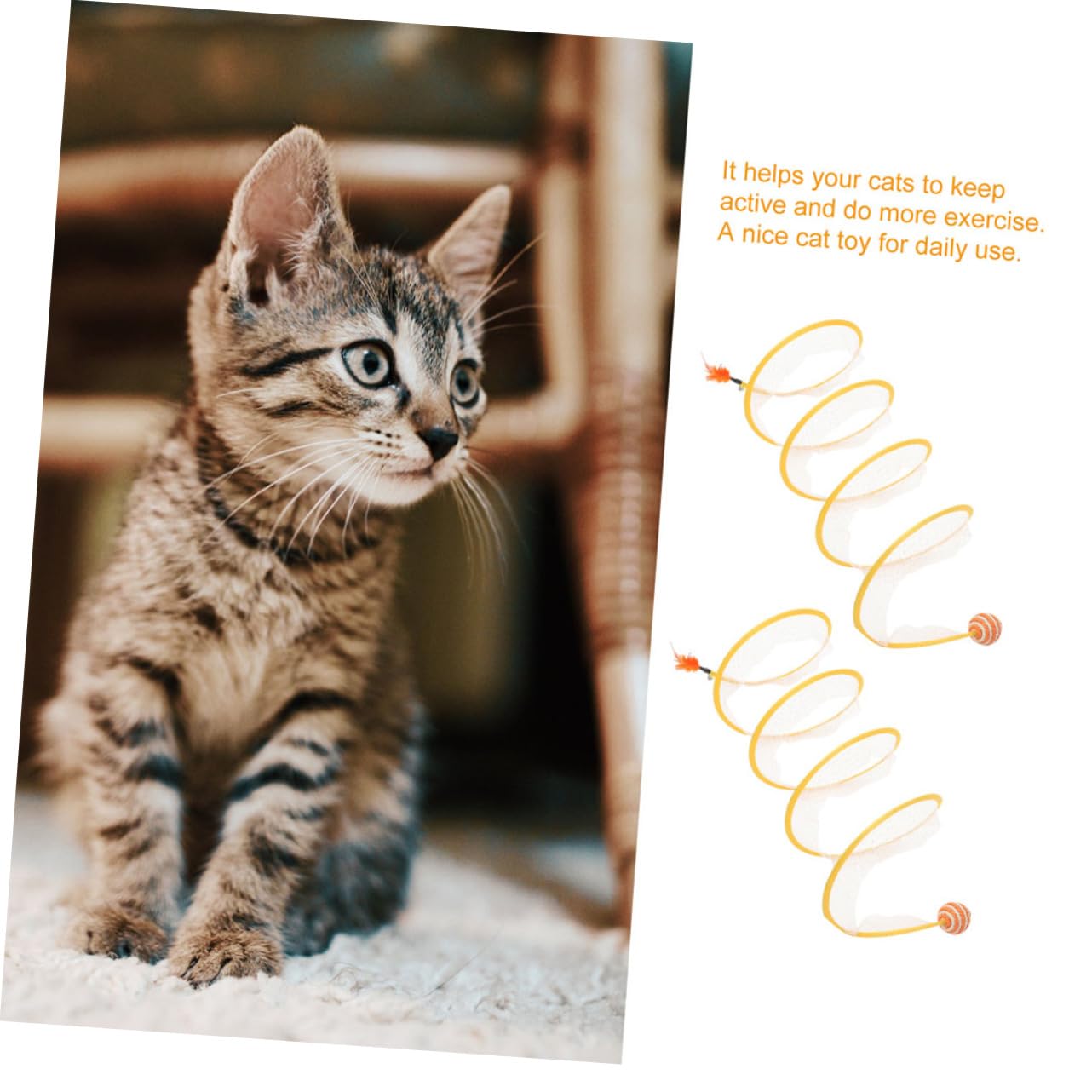 SUPVOX 6pièces Tunnel De Jeu Interactif pour Chats Kit De Jouets Pliables pour Chatons Accessoires Jute Et Plumes Parfait pour Divertissement à Domicile