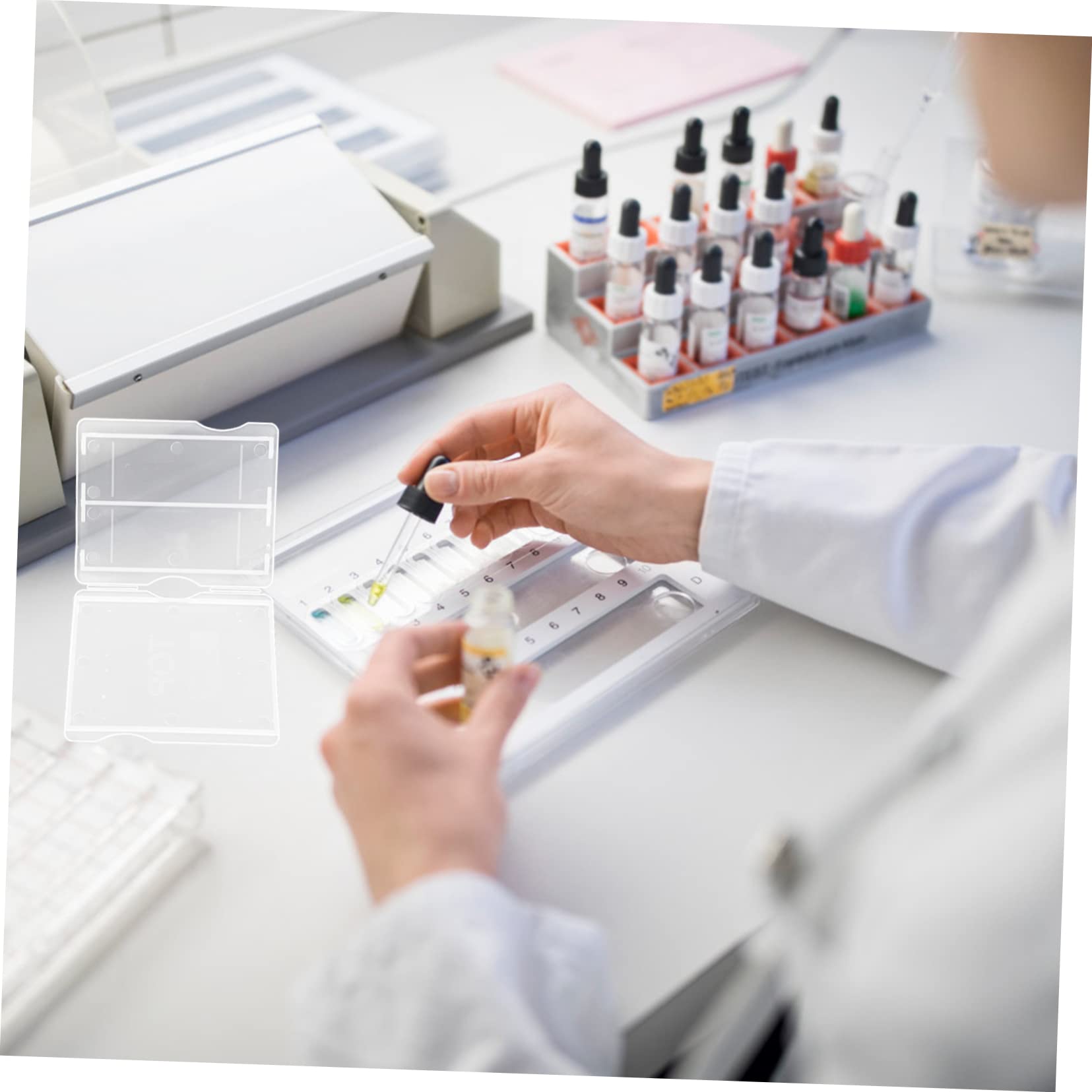 Ciieeo 100pcs Microscope Slides Storage Polypropylene Organized Storage for Students Schools