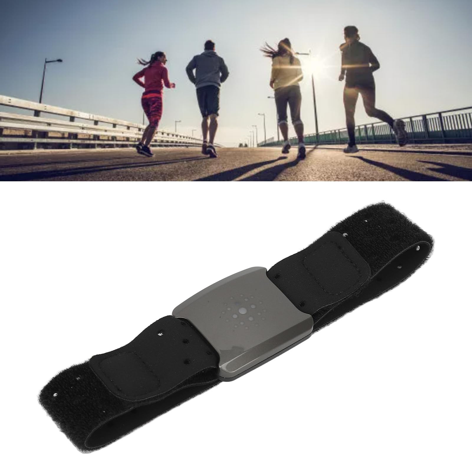 Herzfrequenz-Monitor-Armband, USB, wasserdicht, optischer Tracking-Sensor, Sport-Fitness-Trainingszubehör für Fitnessstudio, Outdoor, Laufen, Schwimmen, ABS-Material, Schwarz