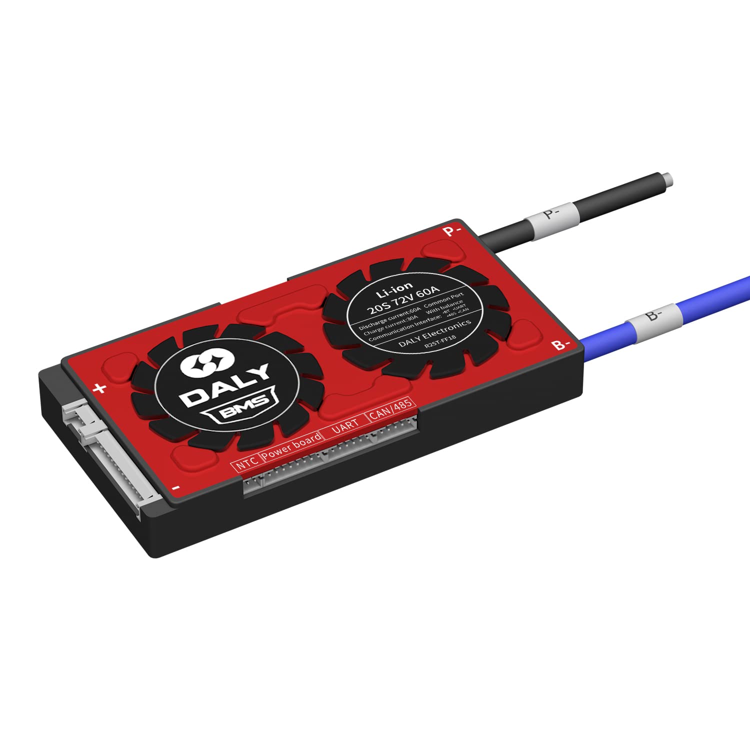 DALY Smart BMS Li-ion 20S 72V 60A PCB Battery Management System with UART Communication CAN 485 Bluetooth Battery Monitoring Module for Lithium Battery Pack Rated 3.7V(Smart BMS+RS485+CAN,60A)