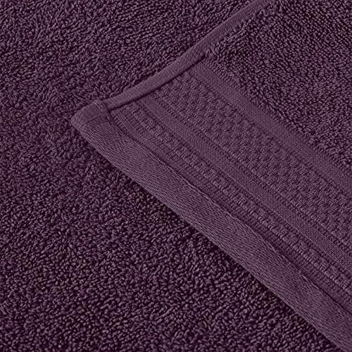 Superior Honeycomb 100% Cotton 500 Gsm 12 Piece Bath Towel Set, 6 Washcloths - 4 Hand, 2 Bath Towels, Ideal For Bathroom, Kitchen Or Beach, Quick Dry, Jacquard And Solid, Mid-Weight, Blackberry Wine #TOP4