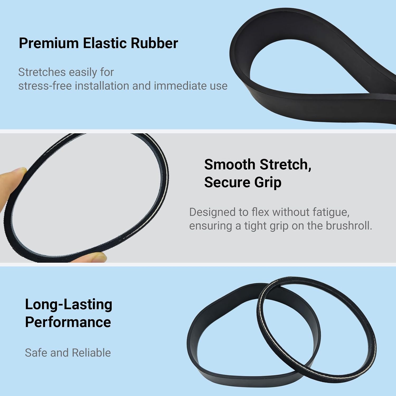 1 Set 38528034 and 38528035 Vacuum Belt for Hoover WindTunnel image 5