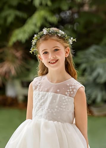 Miniatura 9 de Corona blanca de flor de aliento de bebé, corona de eucalipto, corona de dama de honor, diadema bohemia para el cabello DFS18 (amarillo margarita)