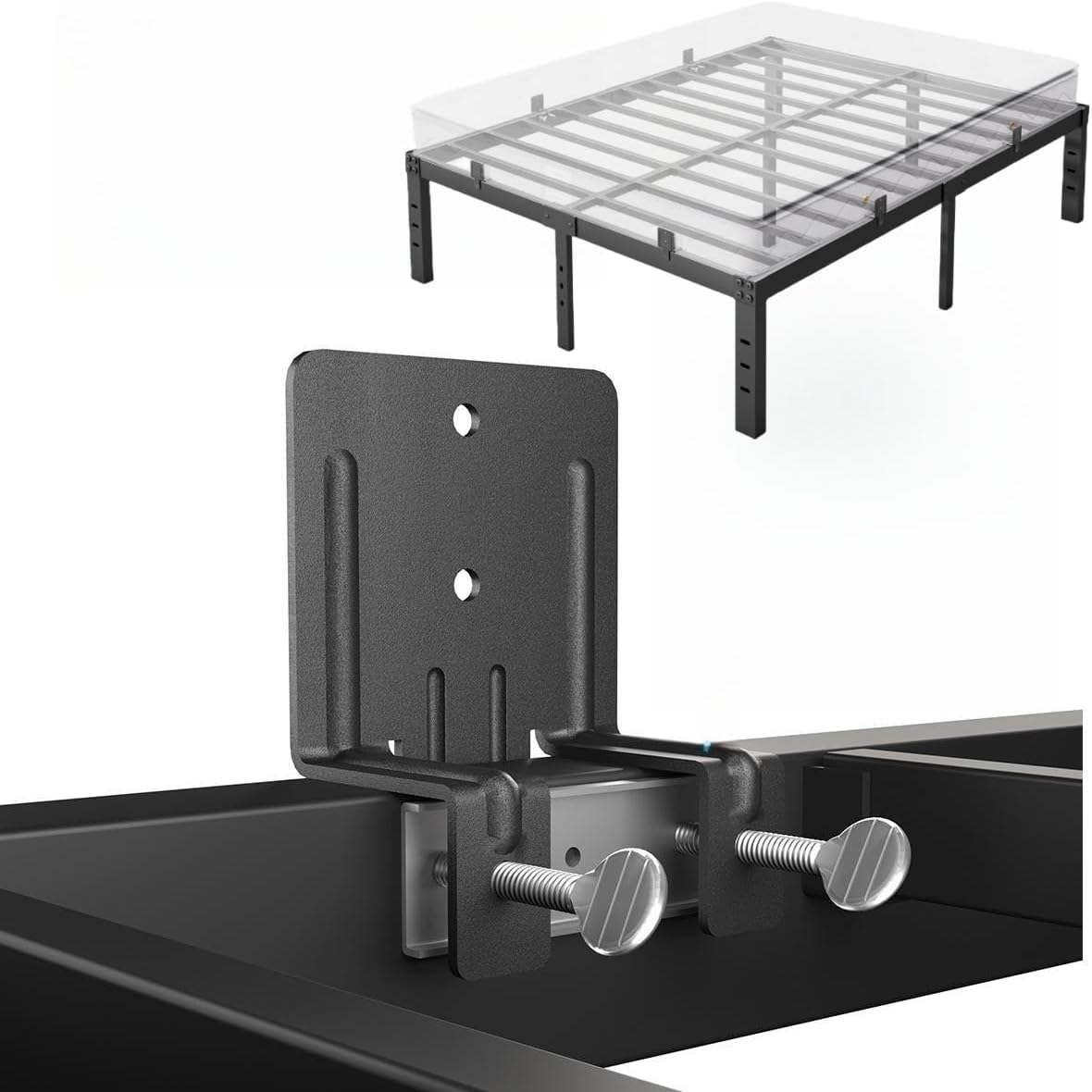 Mattress-Holder-in-Place，6 Pcs Mattress-Slide-Stopper, Non-Slip-Mattresss-Gaskets for Metal Bed Frame, Matress-Retainer-Bar, Non-Slip Mattress Gripper, Easy to Install, Black