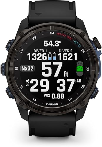 Miniatura 8 de Garmin Descent Mk3i Reloj de buceo con estilo computadora (1.693 in, acero inoxidable con correa de silicona gris niebla)
