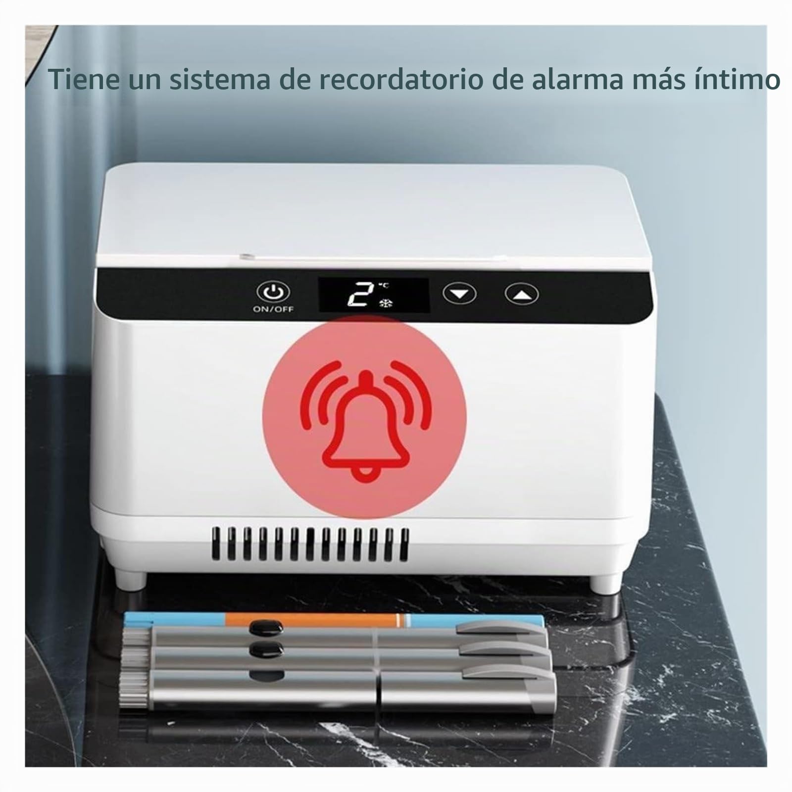 Nevera Portátil para Insulina y Medicamentos - Estuche Térmico Silencioso con Carga USB | Almacena 8 Plumas o 75 Cartuchos | Mantiene 2-8°C para Diabéticos