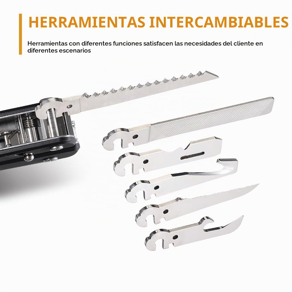 ROXON Multitermina modular S805G (2 herramientas largas y 4 cortas) | que incluye alicates fijos, tijeras fijas de tamaño estándar, hojas reemplazables y herramientas Flex intercambiables