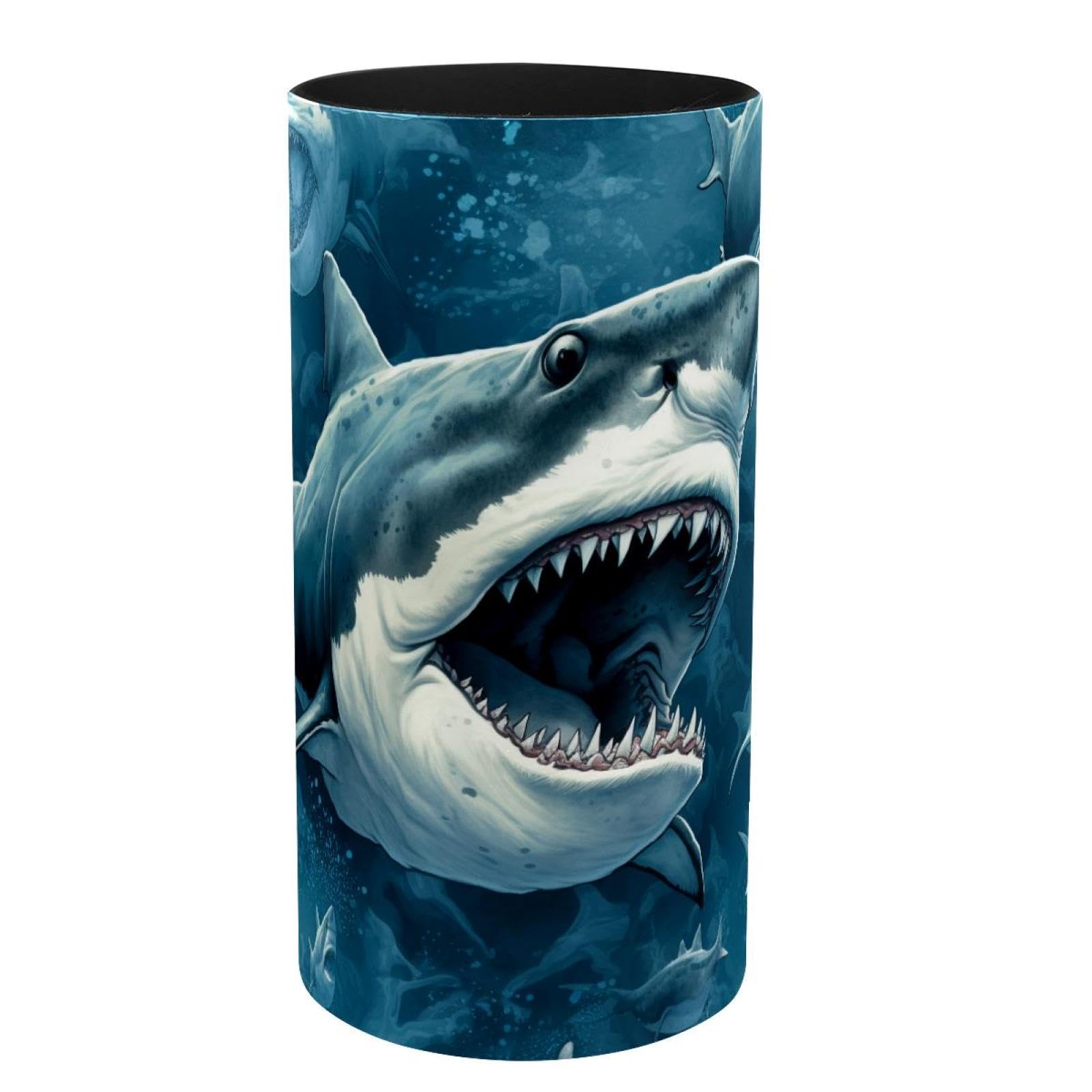 Boîte à musique requin en métal et pot à crayons déco pour l'organisation de bureau