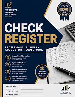 Check Register: Professional Business Accounting Record Book, Checkbook Ledger for Payments, Deposits, Running Balance & Banking Transactions | Large 8.5" × 11" Edition