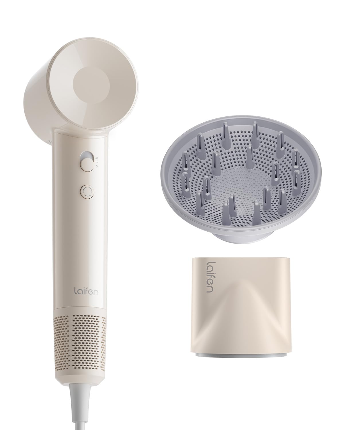 Laifen SE Lite Hair Dryer, Negative Ionic Blow Dryer with 100,000 RPM Brushless Motor for Fast Drying, High-Speed Low Noise Thermo-Control Hair Dryer with Lightweight Design and 2 Nozzles