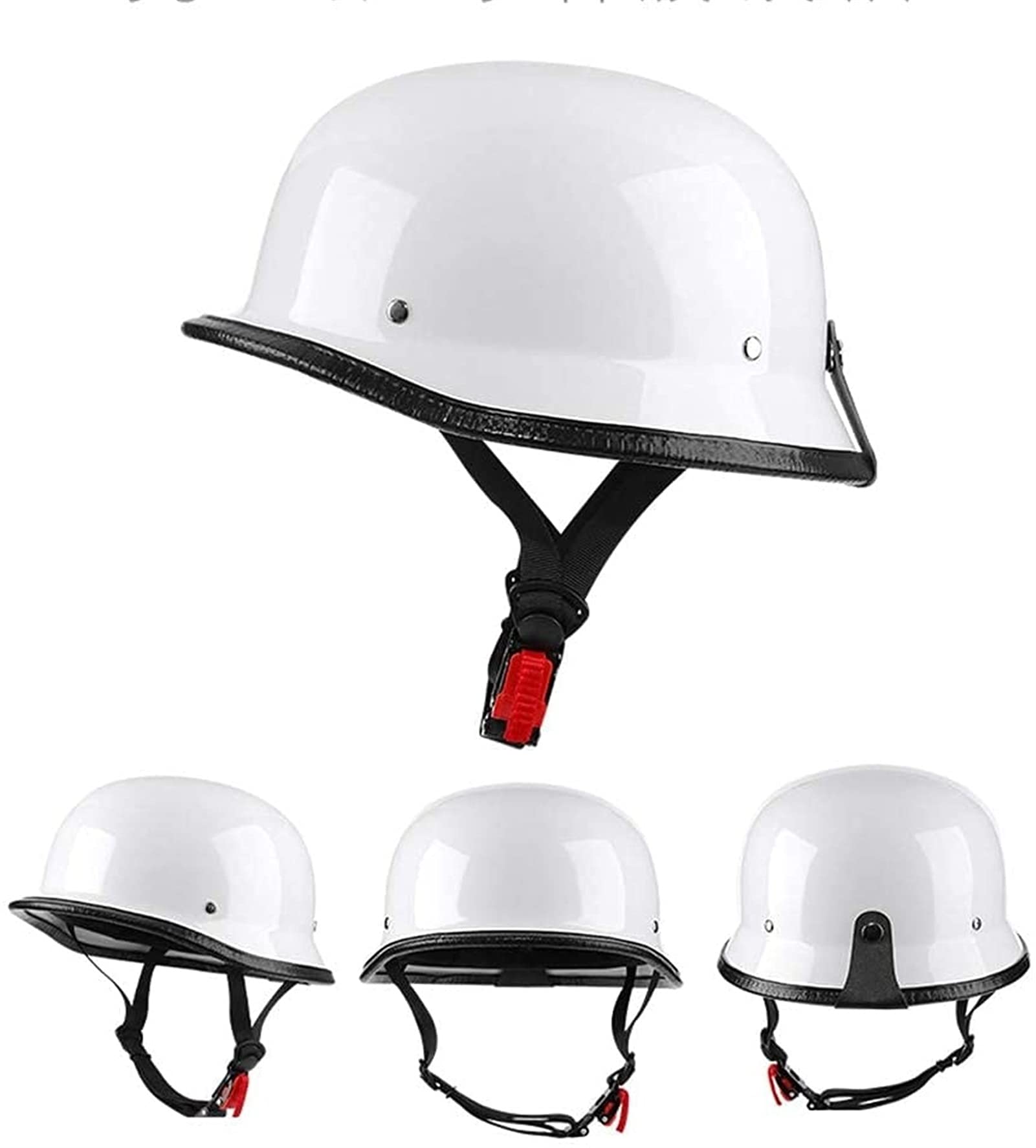 Casque Moto / Scooter Ultra Léger – Demi Coque Classique – Noir Mat – Homme/Femme
