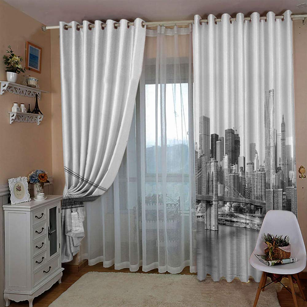 Cortinas Dormitorio Térmicas Cortinas Opacas Ombre VEHEDE - 2 Paneles  Térmicos, 183x132 Cm, Gris Y Blanco, Para Dormitorio Y Sala Cortinas Ombre  Gris Blanco, image size:1000x1000