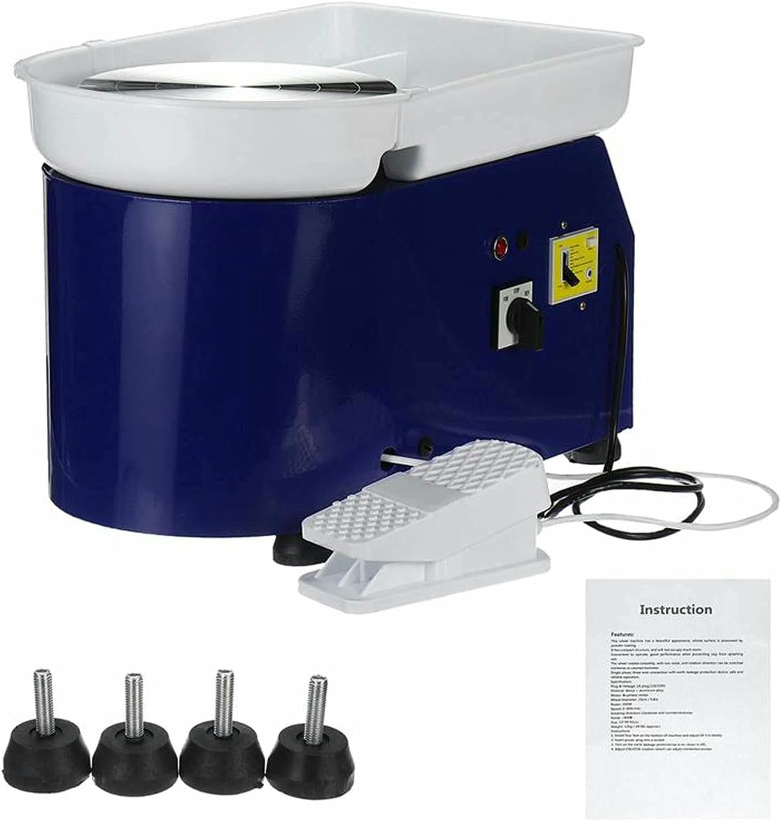 Macchina per Formatura in Ceramica, Ruota in Ceramica Elettrica da 350 W, Strumento di Argilla Fai -da -Te con Vassoio, Pedale Flessibile per Lavoro in Ceramica