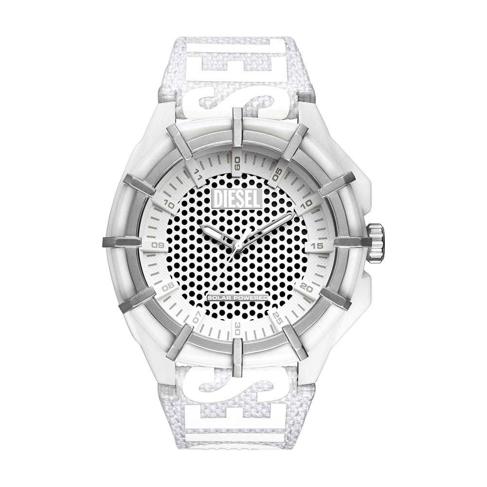 Diesel Framed Uhr für Herren, Solarbetriebenes Quarzwerk mit Silikon- oder Lederarmband