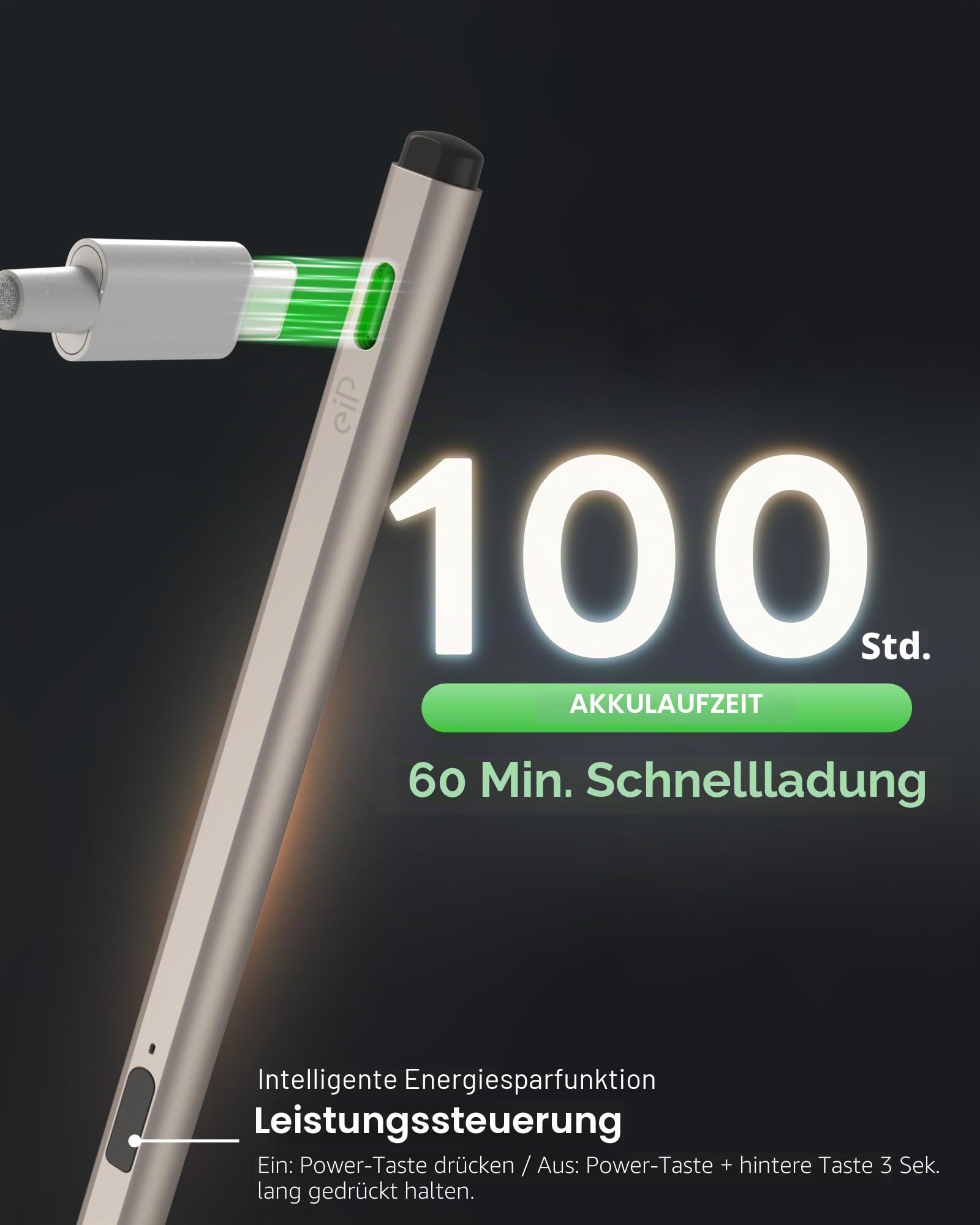 eiP USI2.0 Pro Stylus Pen für Chromebook, 4096 Druck, Palm Rejection Magnetisch, Unterstützt App Shortcuts, für Lenovo, ASUS, HP Chrome Geräte, Google Pixel Tablet & Amazon Fire Max 11