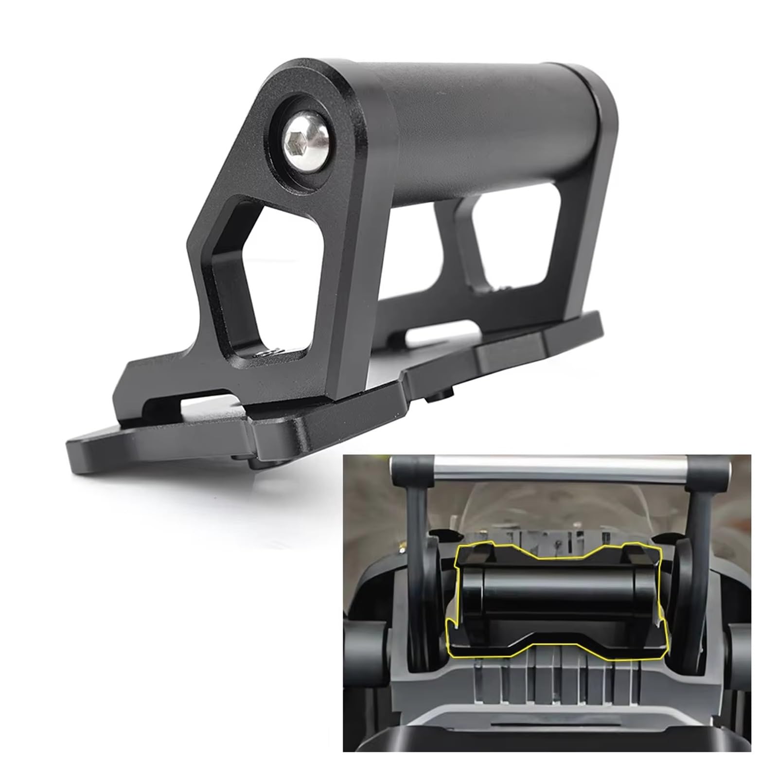supporto navigazione moto Per CFMoto 450 MT 2024-2025 Barra GPS Supporto Per Cellulare Nero Anteriore Per Moto Smartphone