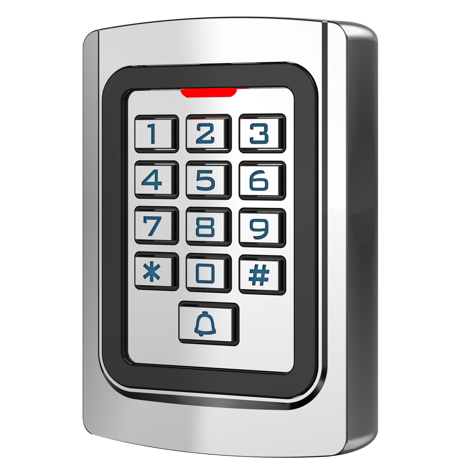 Türzugangskontrolltastatur, Edelstahl Outdoor IP68 Wasserdicht, 2000 Benutzer, Wiegand 26-Bit Eingang/Ausgang, Tuya App Fernbedienung, RFID-Karte & PIN-Code-Eingabe, Türklingel-Taste