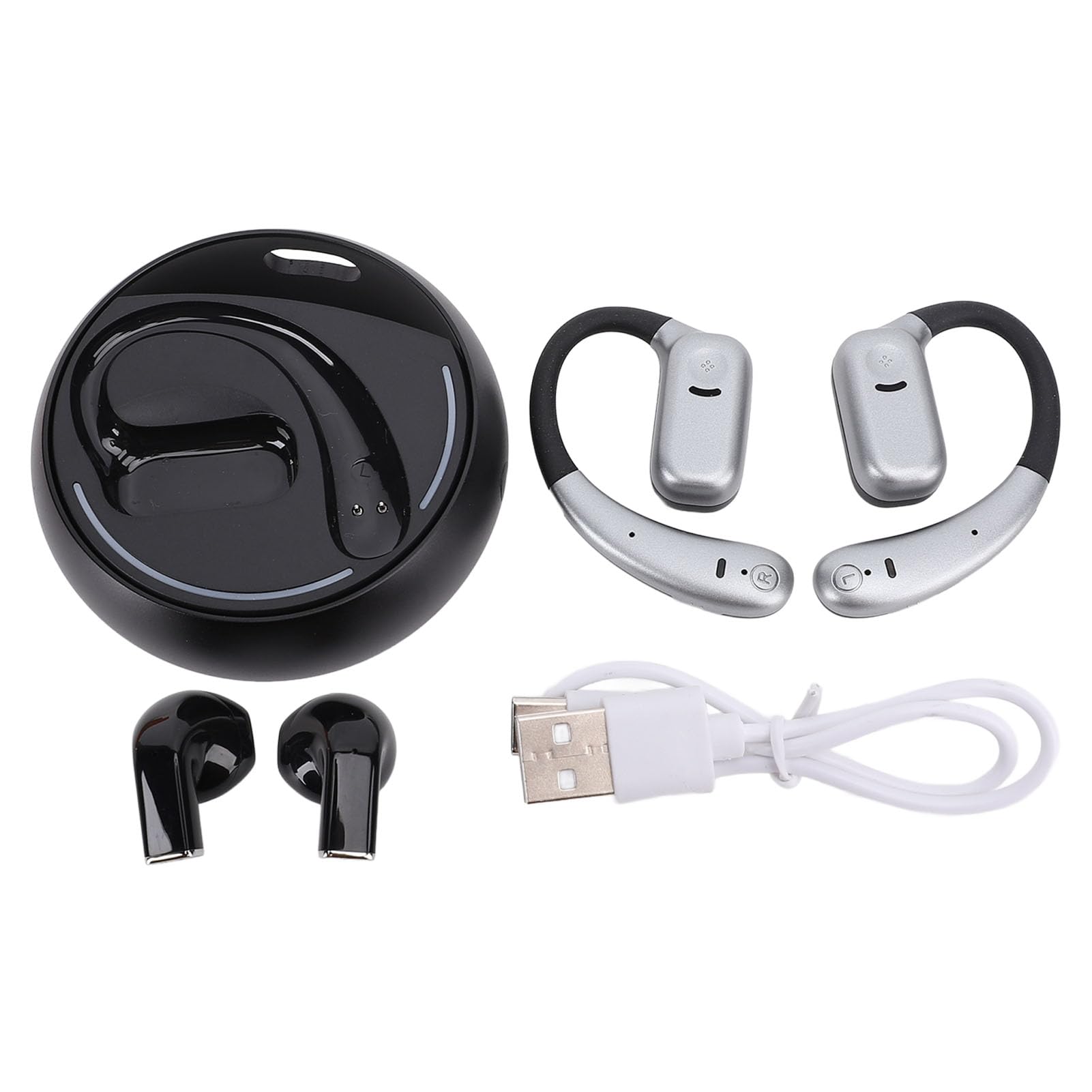 Fabater Auricolari Riduzione del Rumore AI 0,06 S Bassa Latenza per Giochi Sportivi Doppi Auricolari 2 Paia Batteria a Lunga Durata