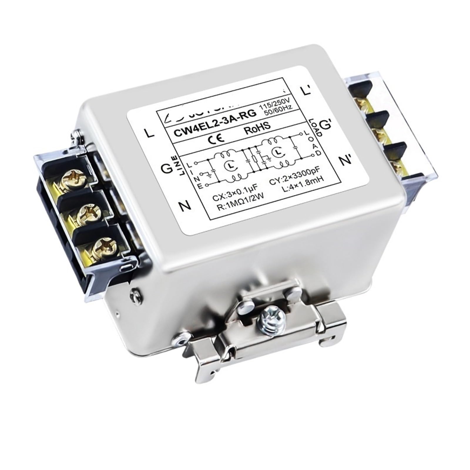 Filtre CA monophasé CW4EL2-30A-RG contre interférence servo et variateur rail