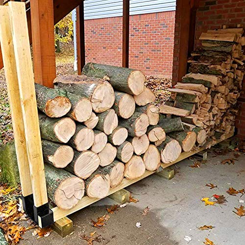 Outdoor Firewood Log Rack Bracket Kit, Fireplace Wood Storage Holder - Adjustable to Any Length (2-Bracket Kit)