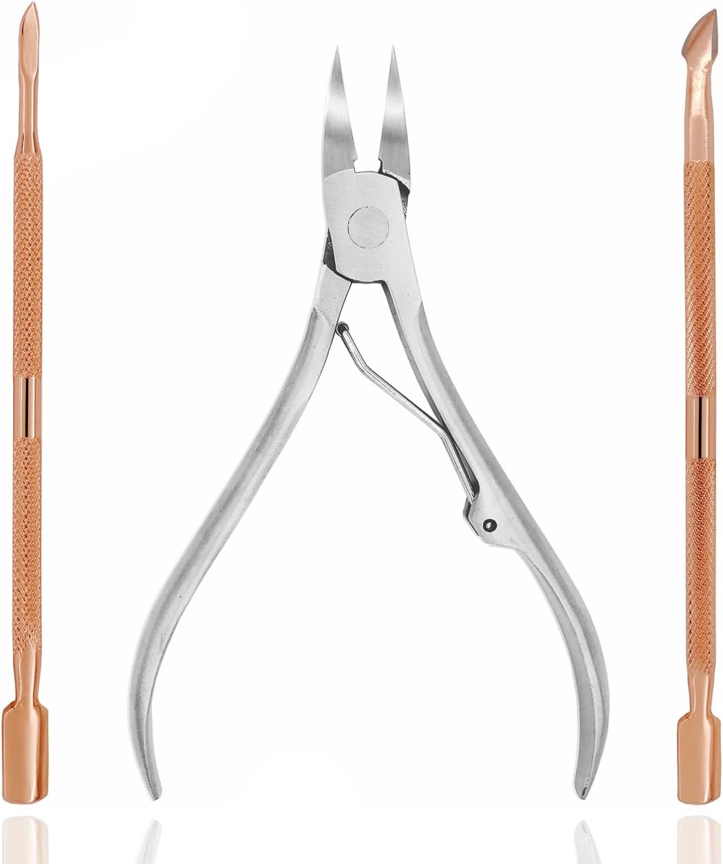 Ingrown Toenail Clippers Cutter Cuticle Trimmer Set Professional Gold-Plated Stainless Steel Cuticle Nippers Pusher Tool Remover Kit