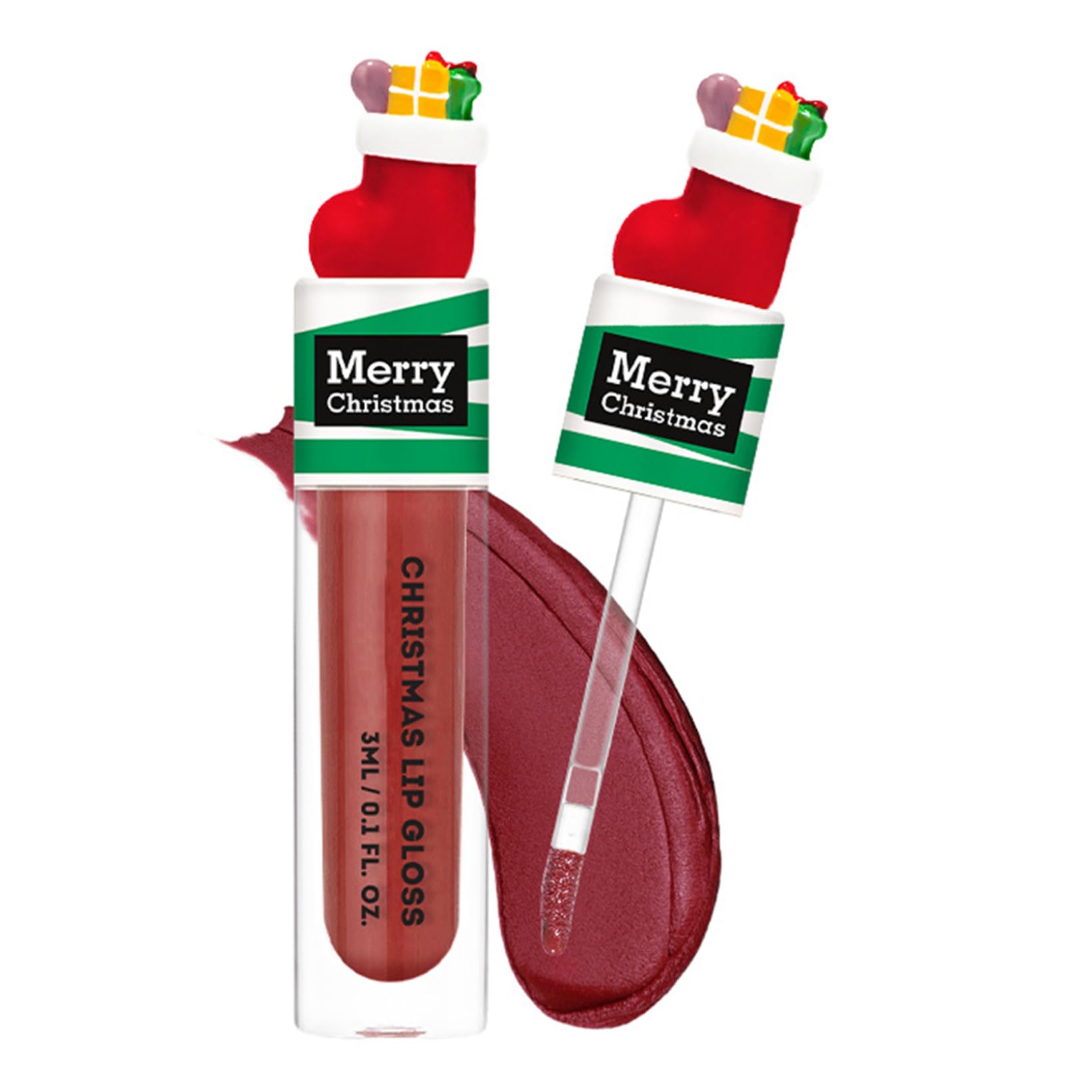 Hansber Festive Season Liquid Lip Gloss Holiday Makeup Must Have for Women and Girls Socks One Size