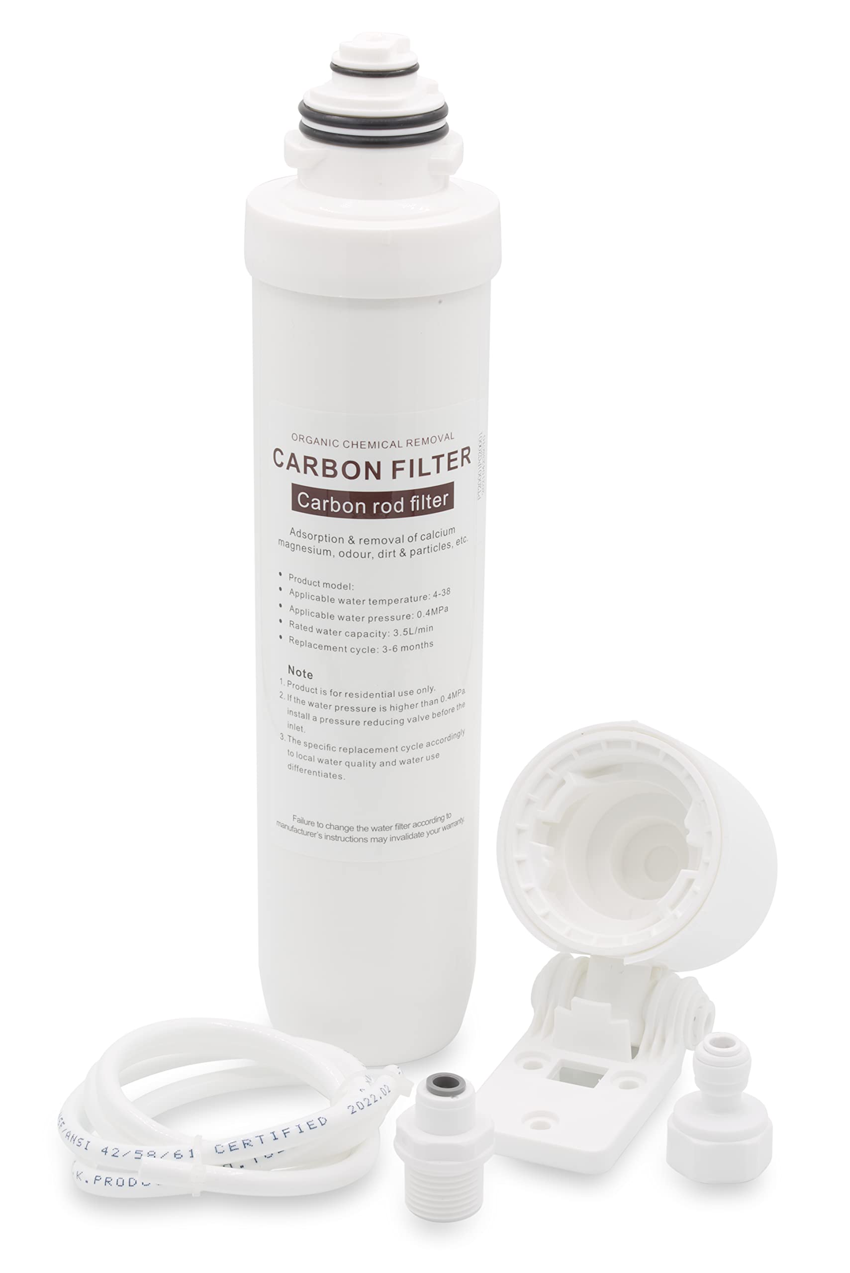 Carbon Rod Filter Kit for Instant Hot Boiling Water Tap 6mm Push Fit Includes Cap 6mm Hose and Fixings Replacement