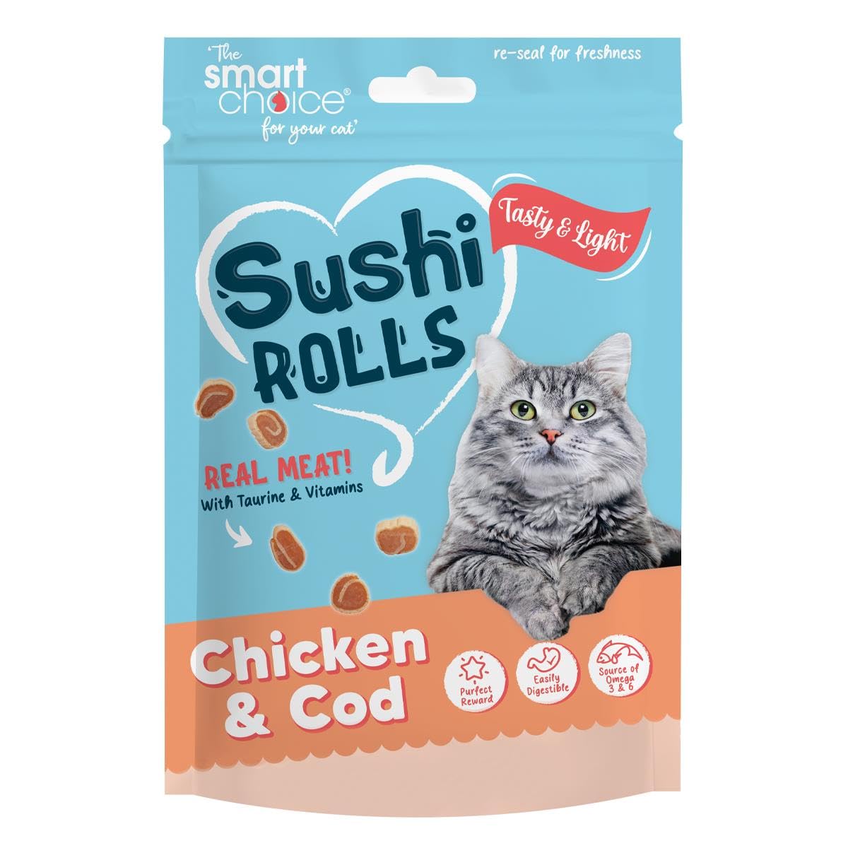 Pack of Soft Treats For Cats - Salmon Tuna Flavour Pet Kitten Food Snack Meal Easily Digestible Low In Fat Added Vitamins Omega 3 & 6 - Reward Good Behaviour