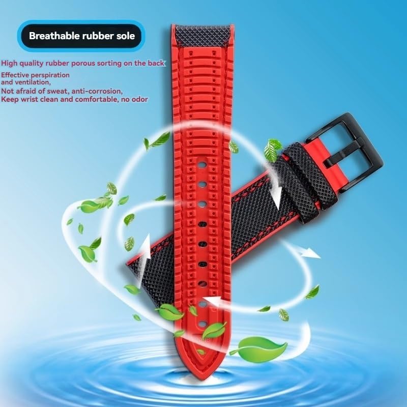 Correa de nailon premium Mido Commander 23mm con base de goma texturizada 4
