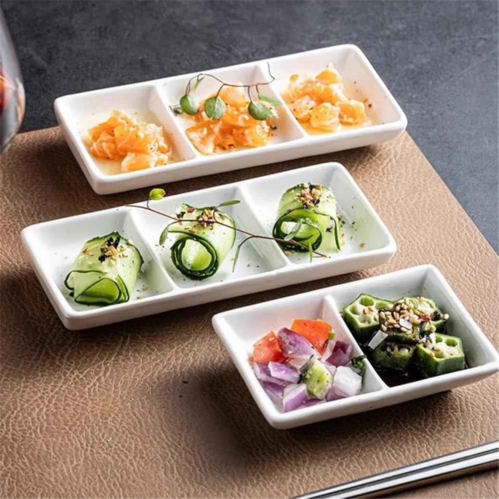 Bowl for Sauce White Ceramic Seasoning Dish Sushi Soy Sauce Molecular Cuisine Tableware(Small)