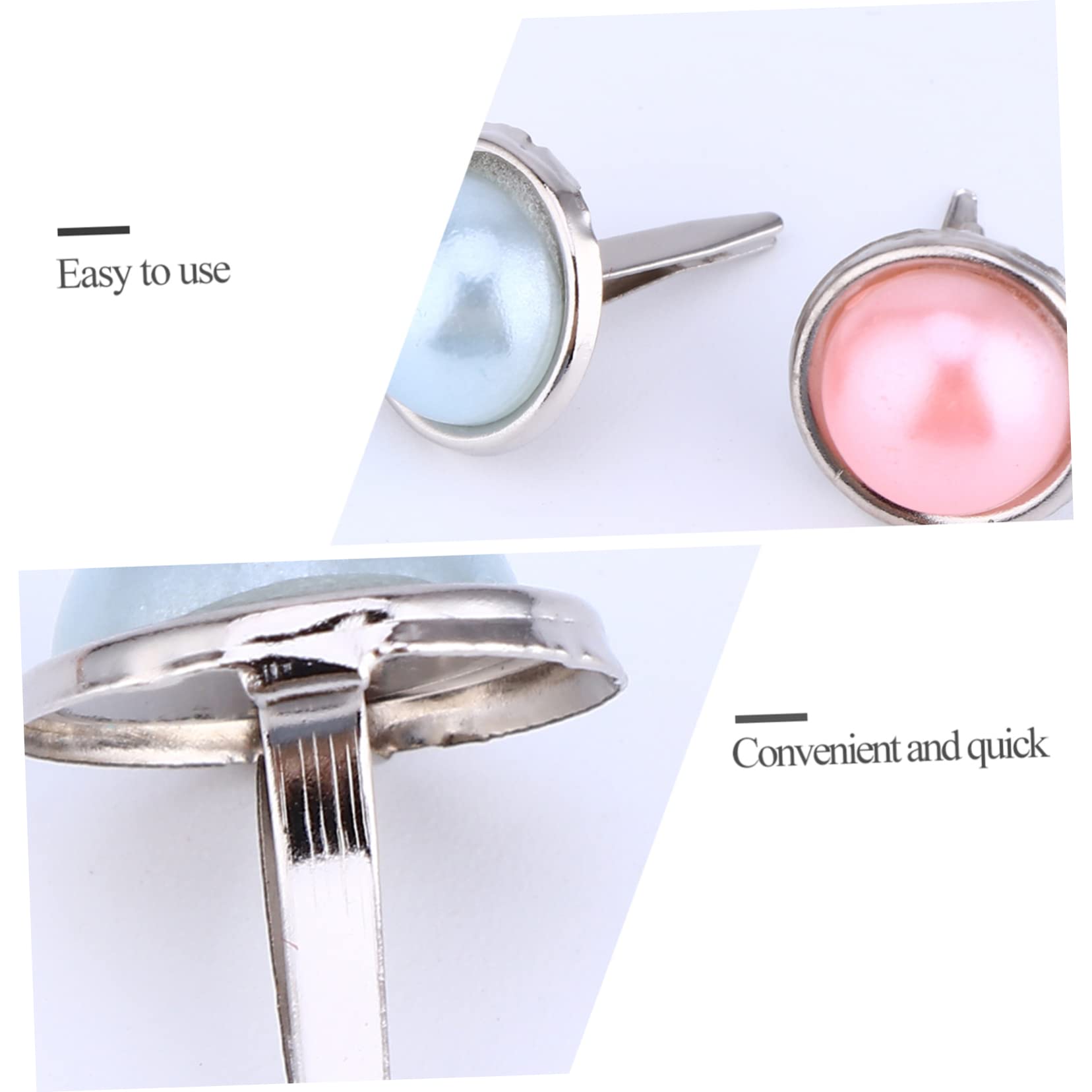 NUOBESTY Pearl Brads for Fabric Paper Crafts 50 Pcs Mini Brads Alloy Paper Fasteners Easy to Apply Remove Craft Supplies Random