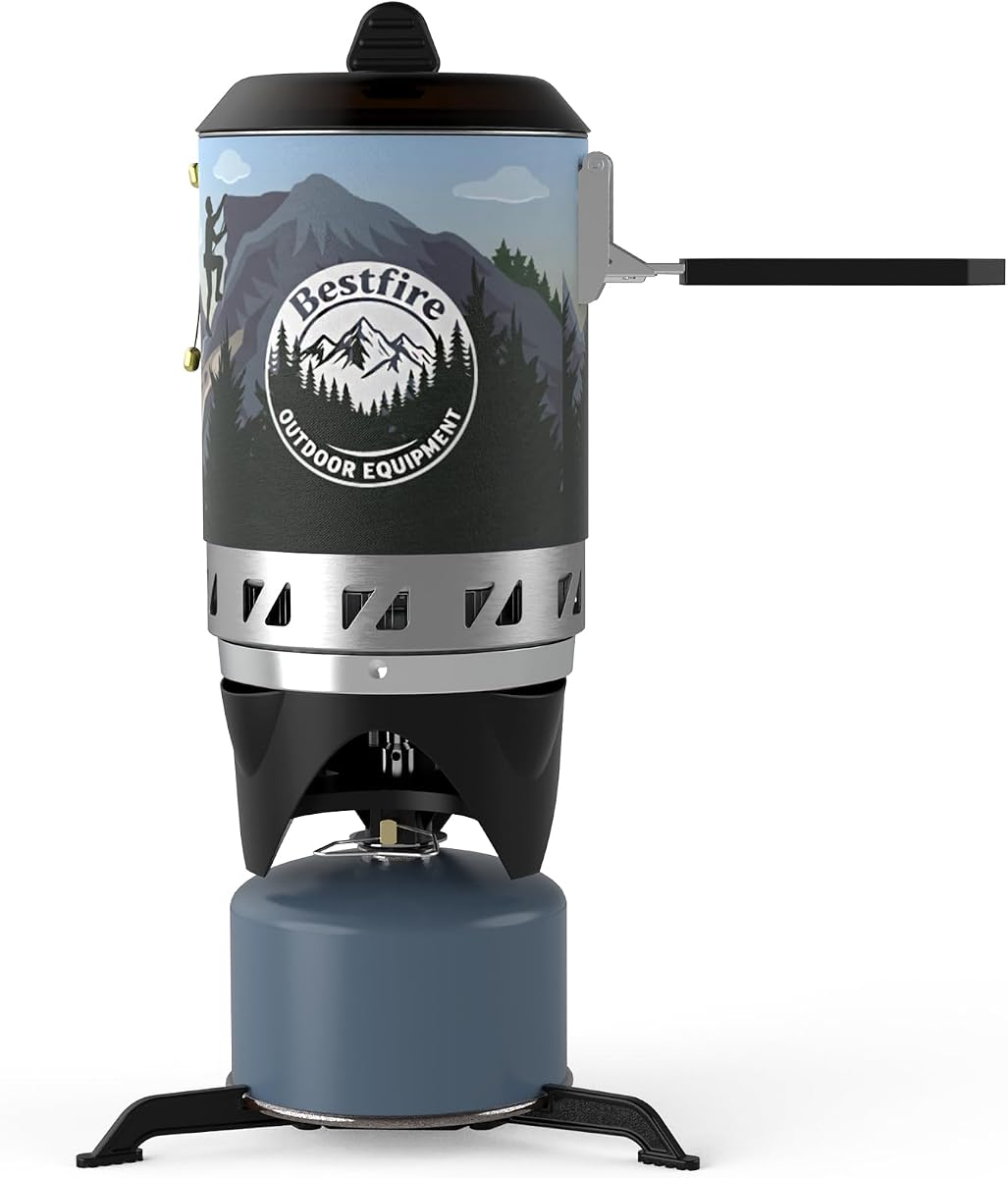 BESTFIRE 1L Camping Stove Cooking System
