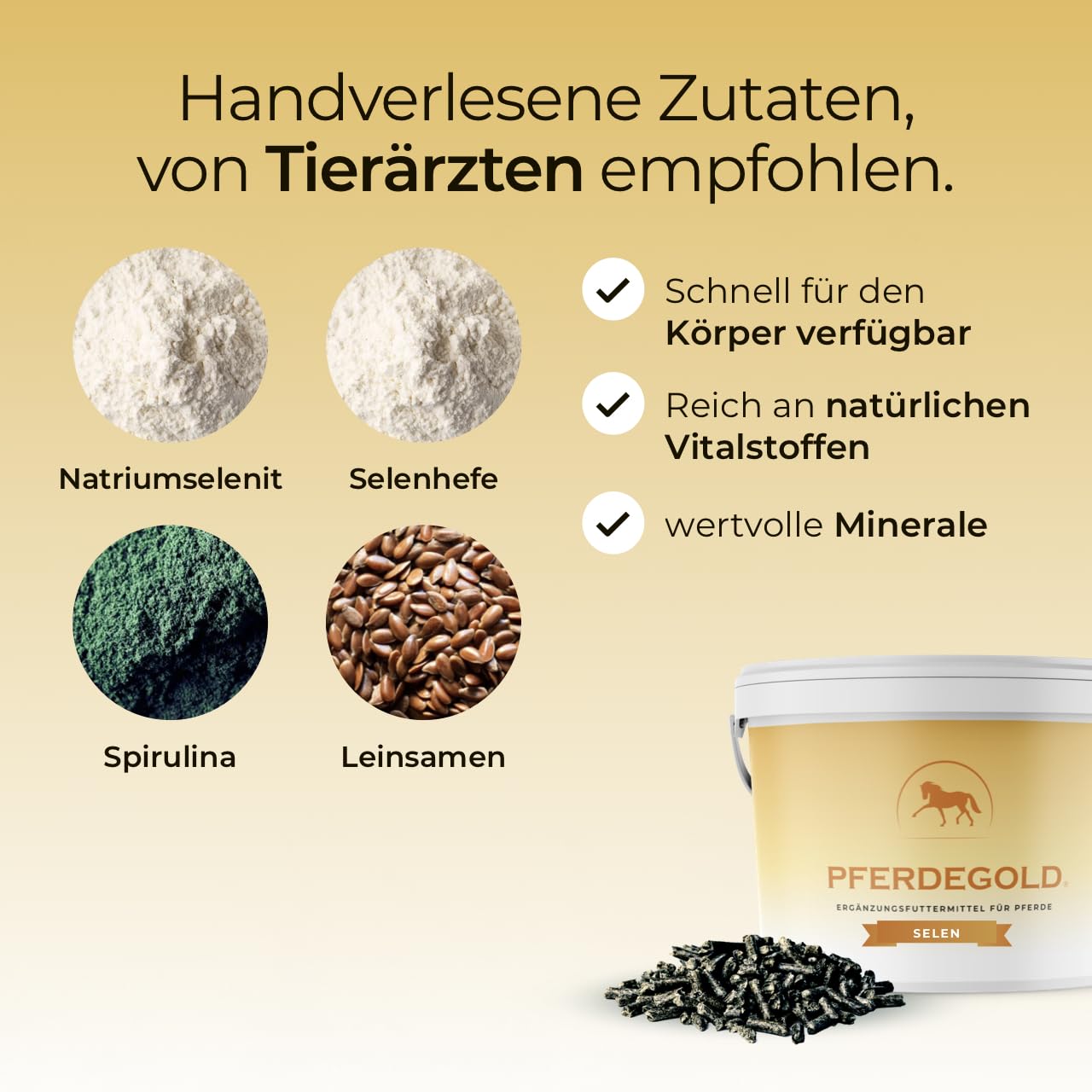 Selen 1,5kg - Pferde Pellets mit Selen-Komplex & Omega 3 - Unterstützt Muskulatur - 100% Natürlich & Dopingfrei - hohe Bioverfügbarkeit