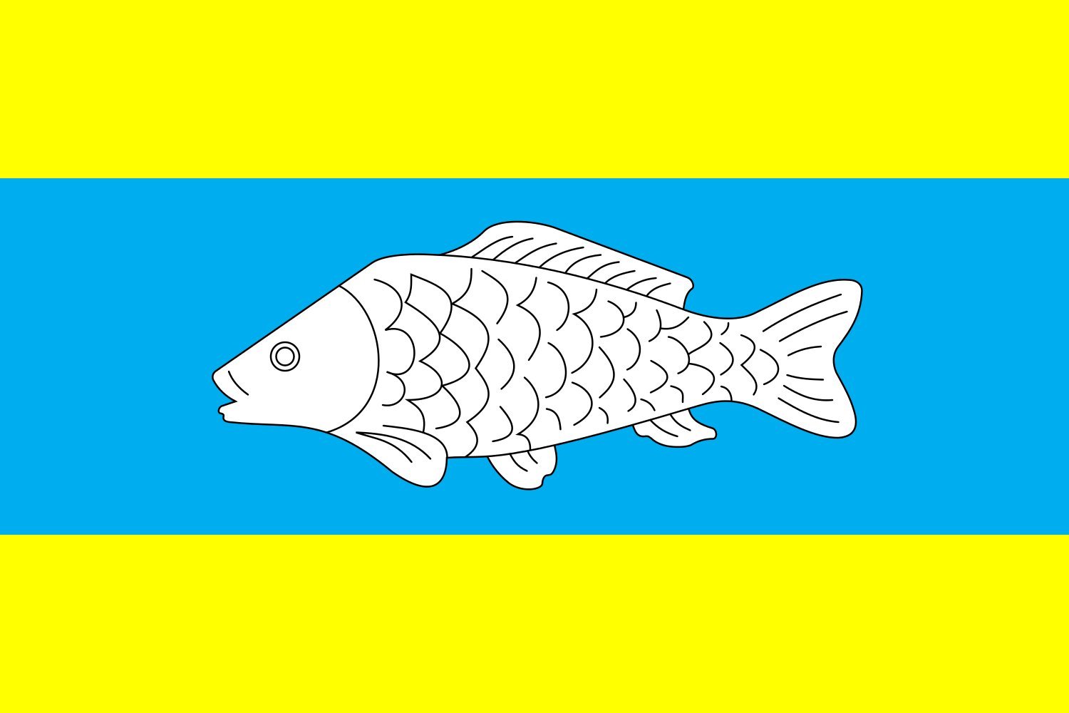 Drapeau Korop Raion grand format pour honorer la région de Chernihiv en Ukraine