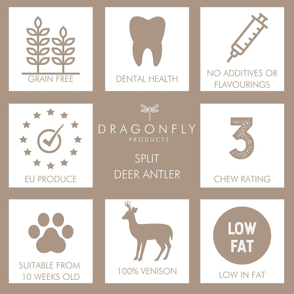 Natural Dragonfly Products, 100% Natural Deer Split Antler for Dogs Premium Long Lasting low fat, healthy Dog Chew - Image 4