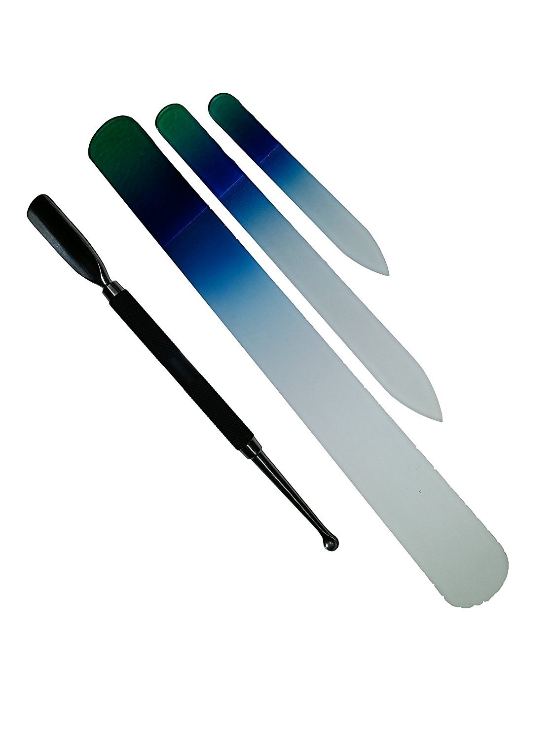 Bywabeé 3 Glass File Set 1 Rubber Grip Cuticle Pusher