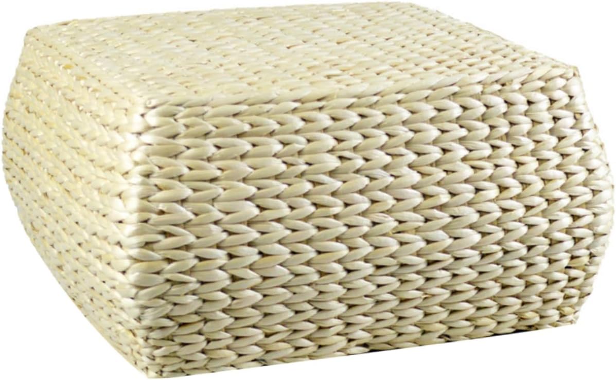 Natural Grass Woven Small Footstool Creative Square Stool for Home Entryway Living and Shoe Changing Comfortable and Design