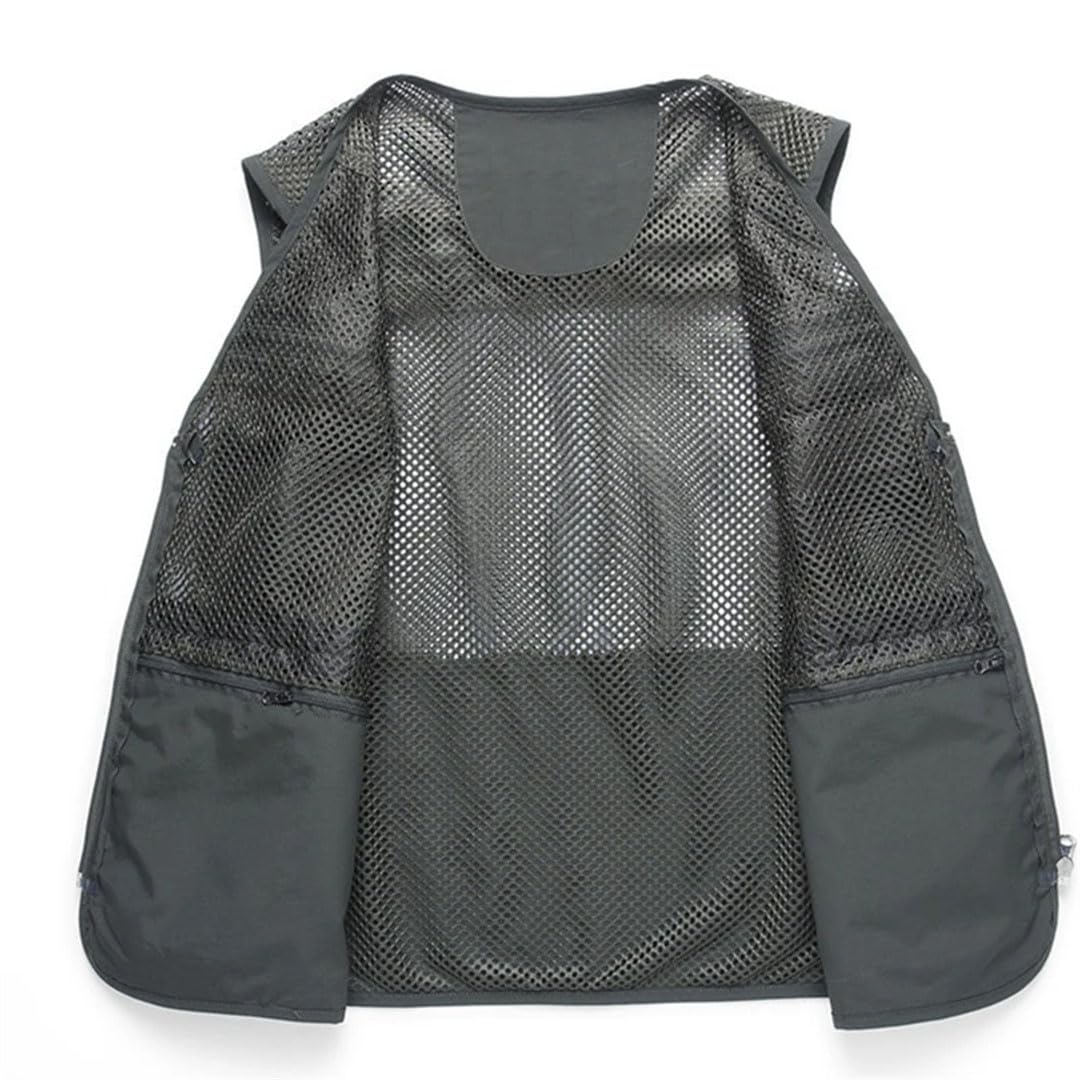 Gilet tactique en maille pour homme - Plusieurs poches - Sans manches - Pour le travail, le cyclisme, la randonnée et la photographie