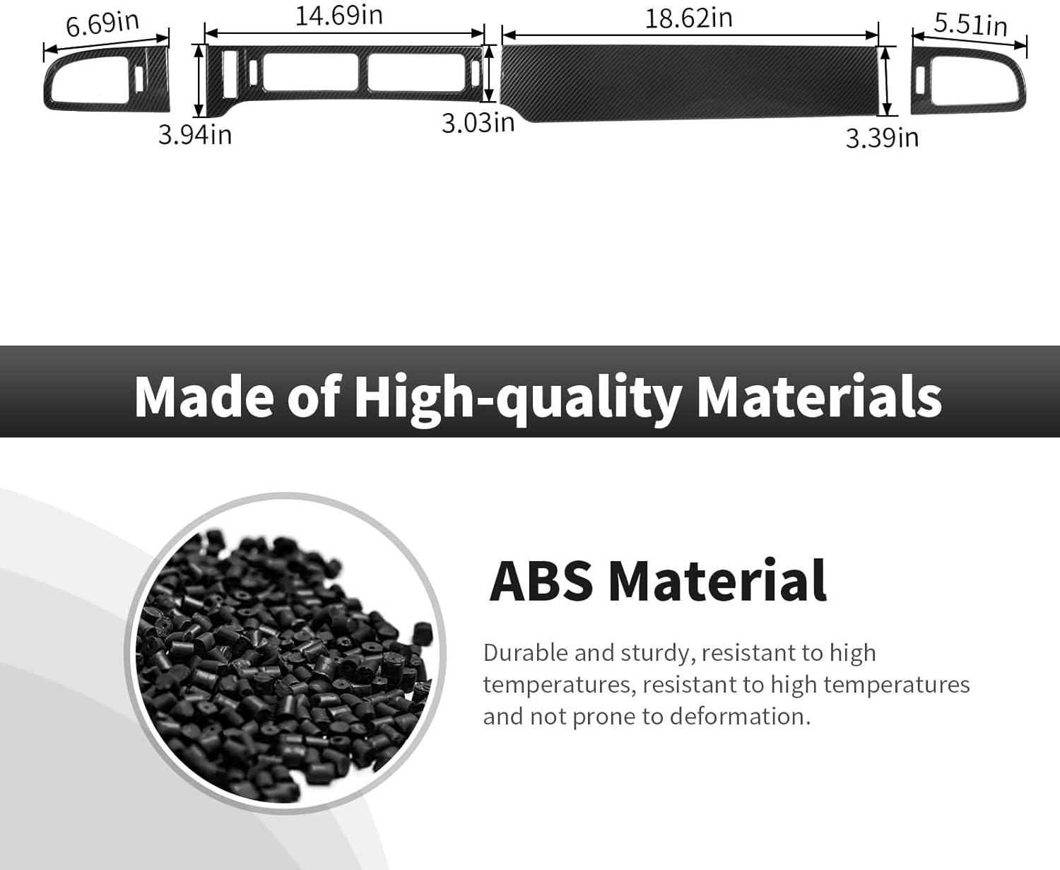 CheroCar Center Console Dashboard Decorative Panel Frame Trim Interior Accessories for 2007-2013 Chevrolet Chevy Tahoe/Suburban/Avalanche, for 2007-2013 GMC-Yukon, for 2007-2013 /GMC-Sierra
