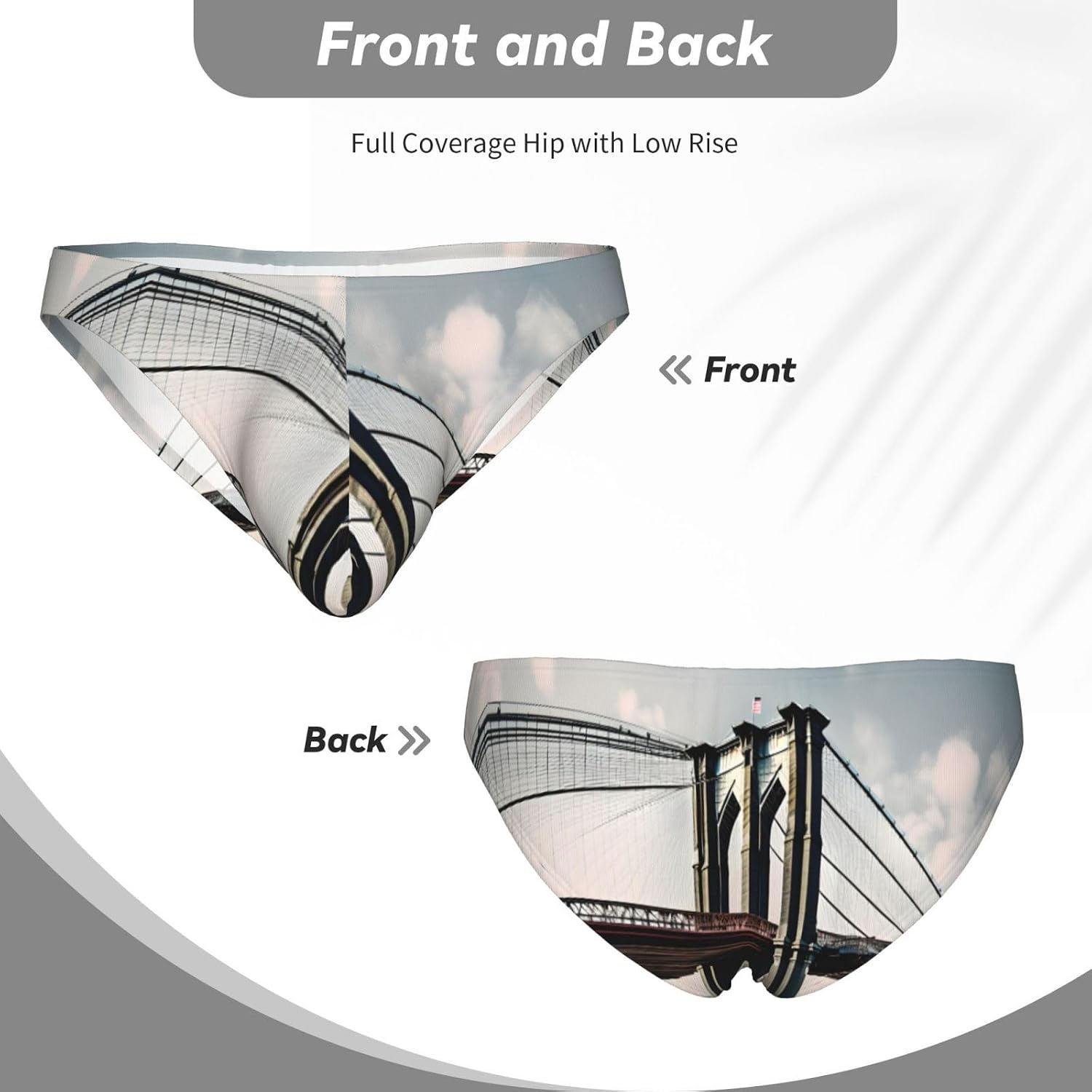 Brooklyn Bridge S Print Mens Underwear Soft Mens Bikini Briefs With Pouch Tagless Briefs For Men Perfect For Daily Wear