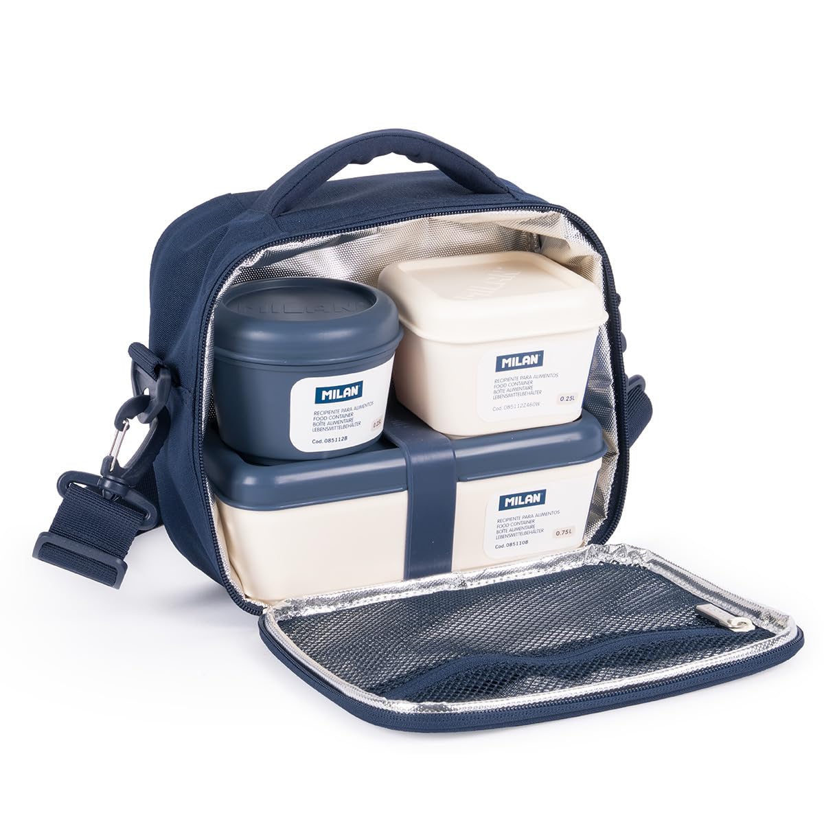MILAN Sac isotherme pour aliments avec 3 récipients (3.5L) série 1918. bleu marine, 08806SNCB