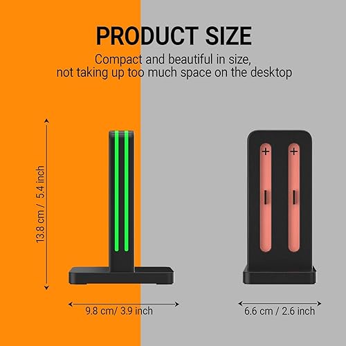 Miniatura 8 de Base de carga compatible con controladores Nintendo Switch 2 Joy Con, estación de carga Switch 2 con indicación LED y cable de carga, color negro