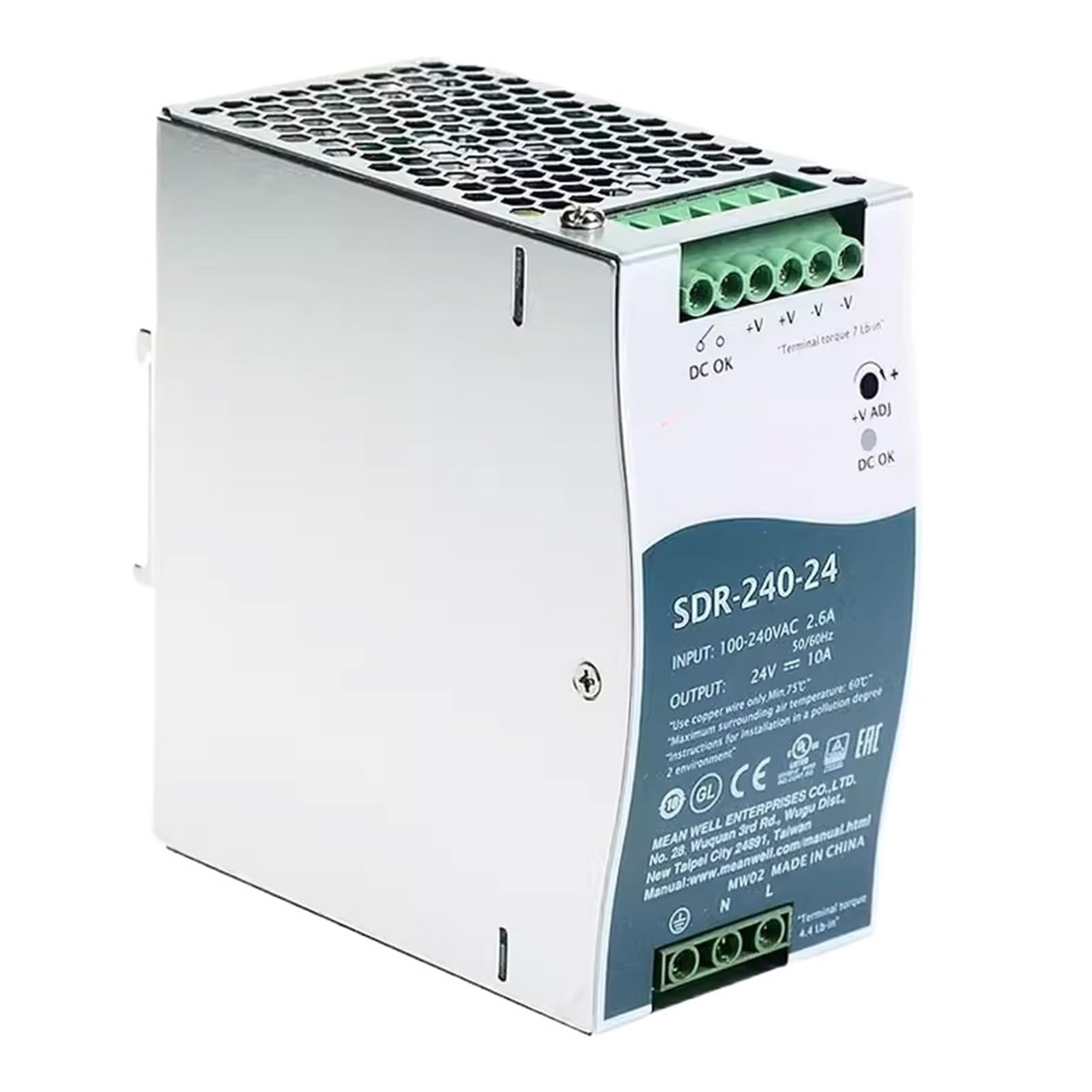 Alimentation SDR-240-24 pour stopper les surchauffes d'armoire 240W
