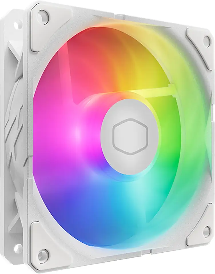 Cooler Master SickleFlow Edge 120 ARGB - 120mm Fan (690-2500rpm, PWM), High Airflow (70.7CFM) and Static Pressure (3.61mmH2O), ARGB Gen 2, LED Controller, 32.8dBA Max - White